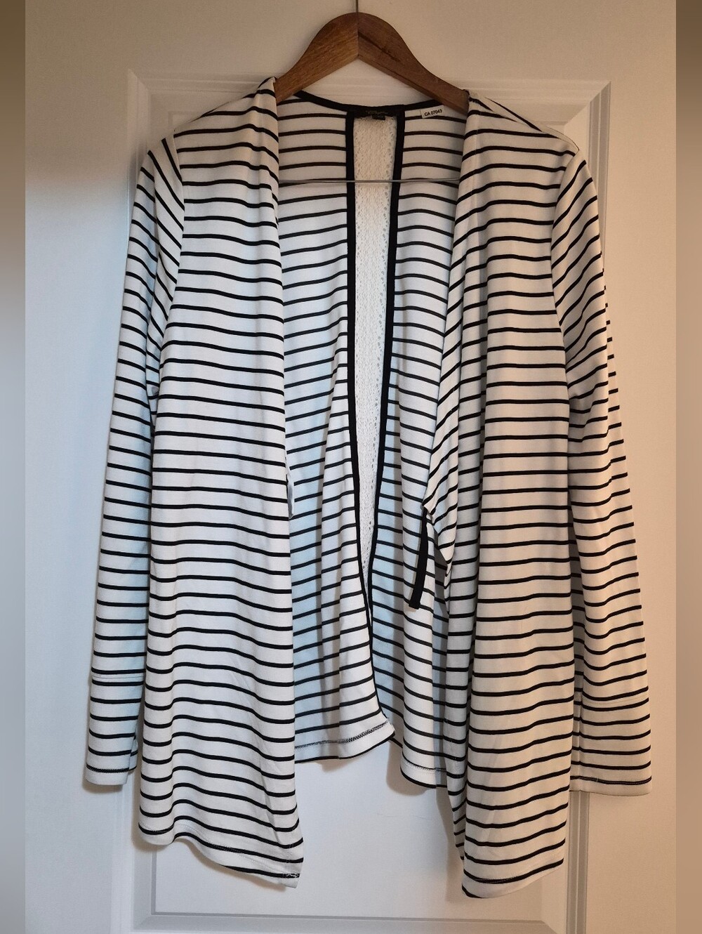 Cupio Black & White Striped Open-Front Blazer